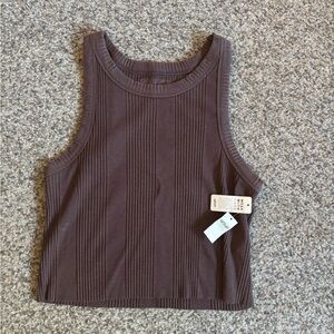 Aerie Chocolate Ribbed Tank
